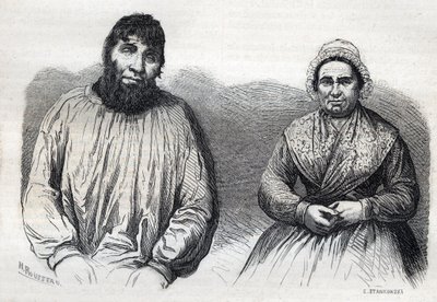 Les epoux Dumollard (Martin Dumollard (1810-1862) ja hänen vaimonsa rikoskumppani Marie Anne (Marie-Anne) Martinet (1814-1875) Kaiverrus 1800-luvulta tekijältä Unknown artist