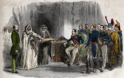 Napoleon III vapauttaa Abd-el-Kaderin Amboisen linnasta tekijältä Unknown artist