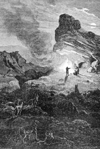 Elämä paleoliittissa. 1800-luvun kaiverrus. tekijältä Unknown artist