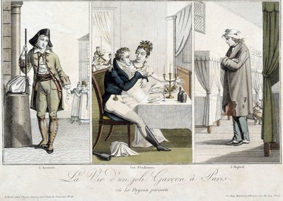 Kauniin pojan elämä Pariisissa tai kieroutunut talonpoika: saapuminen, Fredaines ja sairaala - Carnavalet. tekijältä Unknown artist