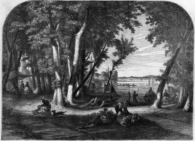 Croissyn saari, suméssa - Kaiverrus "" Le Journal Illustré"" tekijältä Unknown artist