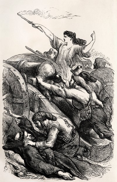 Lord Byron - kuvitus kohtauksesta englantilaisen runoilijan runosta Childe Harold (kaiverrus) tekijältä Unknown artist