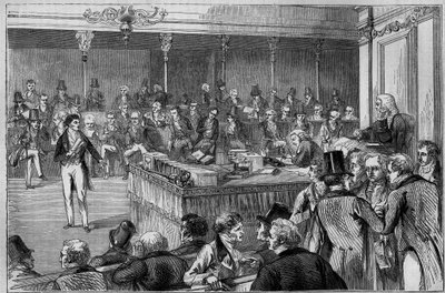 Lordi John Russell (1792-1878) esitteli uudistuslain (Reform Act) House of Lordsissa 1832 (kaiverrus) tekijältä Unknown artist