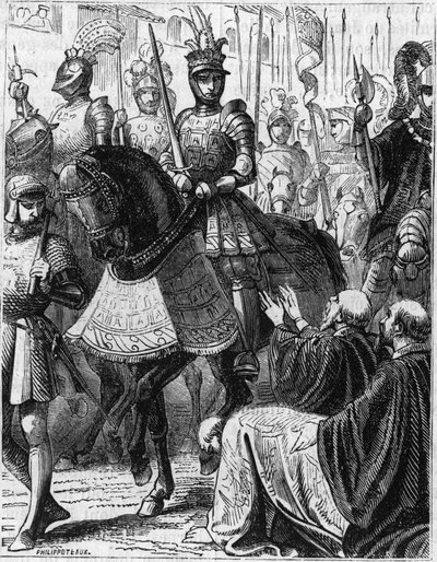 Louis XII (1462-1516) astumassa Genesiin (Italia). tekijältä Unknown artist