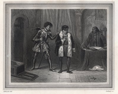 Ludvig XI:n vanki Kaarle Burgundin herttua - Ranskan kuningas Ludvig XI (kuningas 1461-1483) tapasi vastustajansa Kaarle Burgundin herttua vuosina 1467-1477 Peronneen lokakuussa 1468, Ligue du Bien Public -aikana - Ranska kuningas Louis tekijältä Unknown artist