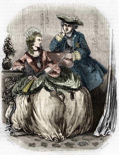 Louis XV ja rouva de Pompadour, Jeanne Antoinette Poisson (1721-1764) (Marquise de Pompadour) - Ranskan historiassa L.-P. Anquetil tekijältä Unknown artist