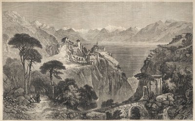 Madonna del Sasso, Sveitsi - Sasson Neitsyt Marian luostari - lähellä Locarnoa Maggiore-järvellä - Ticinon kantoni Sveitsissä - 1861 tekijältä Unknown artist