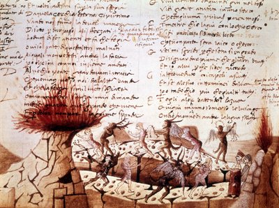 Käsikirjoitus Dante Alighierin "jumalaisesta komediasta": Helvetti tekijältä Unknown artist