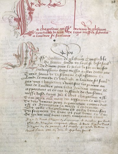 Käsikirjoitus liittyen Du Guescliniin (Duguesclin) Bibliotheque Municipale de Dinan. tekijältä Unknown artist
