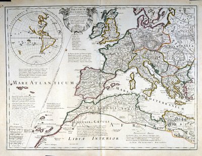 Euroopan kartta. 1700-luvun alku. tekijältä Unknown artist