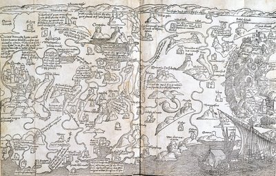 Palestiinan kartta - Bernard de Breydenbachin teoksessa ”Pyhät peregrinaatiot”. tekijältä Unknown artist