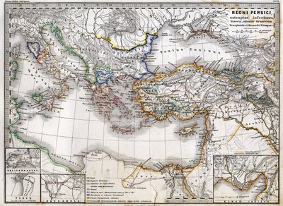 Kartta Persian valtakunnasta Aleksanteri Suuren vallan aikana. Atlas vuodelta 1865. tekijältä Unknown artist