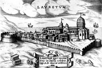 Loreton (Laurentum) kaupungin kartta, kaiverrus 1500-luvulta. tekijältä Unknown artist