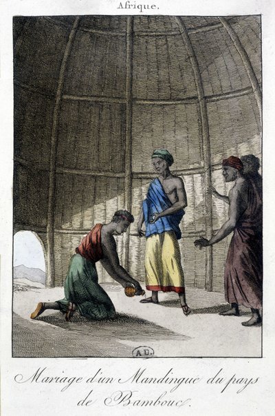 Avioliitto Mandinguesissa (Mali?), Afrikka - kaiverrus tekijältä Unknown artist