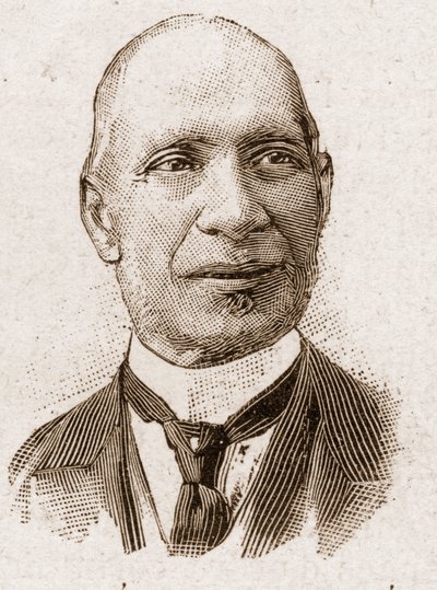 Academy Francaisen jäsenet vuonna 1895: muotokuva Edouard Herven (1835-1899), ranskalaisen toimittajan ja poliitikon. tekijältä Unknown artist