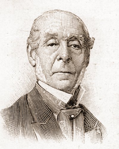 Academy Francaisen jäsenet vuonna 1895: muotokuva Ernest Legouvesta (1807-1903), ranskalaisesta kirjailijasta, runoilijasta, näytelmäkirjailijasta ja esseististä. tekijältä Unknown artist