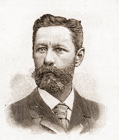 Academy Francaisen jäsenet vuonna 1895: muotokuva Eugene-Melchior (Eugene Melchior) de Vogue (1848-1910), ranskalainen kirjailija. tekijältä Unknown artist