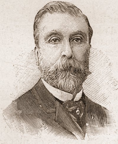 Academy Francaisen jäseniä vuonna 1895: muotokuva Ludovic Halevystä (1834-1908), ranskalainen näytelmäkirjailija, libretisti ja kirjailija. tekijältä Unknown artist