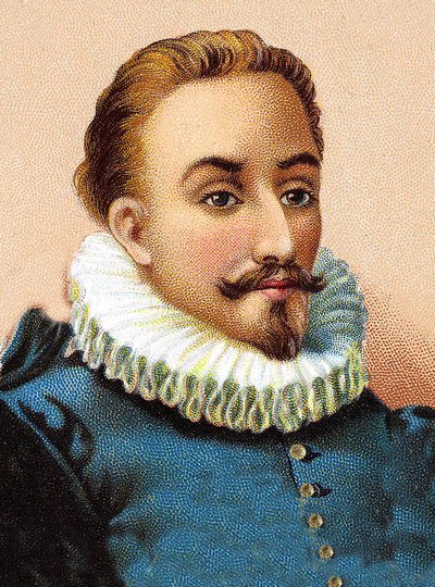 Miguel de Cervantes Saavedra 1547-1616 - Muotokuva Miguel de Cervantesista (1547-1616), espanjalainen runoilija ja näytelmäkirjailija tekijältä Unknown artist