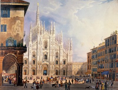 Milano, Duomo Square noin 1825. tekijältä Unknown artist