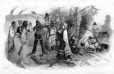 Neiti Josephine Meeker joutui äitinsä kanssa vangiksi Amerikan intiaanikapinoissa vuonna 1880. tekijältä Unknown artist