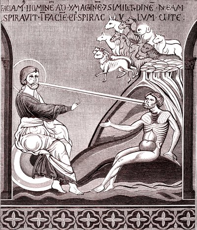 Mosaiikki, joka edustaa ihmisen luomista tekijältä Unknown artist