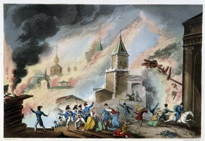 Moskovan tuli, syyskuu 1812 - Sutherlandin "" Napoleonin sodat" -sarjassa, Duburg, Lontoo tekijältä Unknown artist
