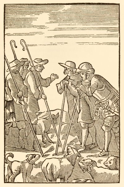 Mountain Delectable he nousevat nyt kirjasta The Pilgrims Progress From This World, To That What Is To Come by John Bunyan (1628-1688) Christian ja Hopeful tapaavat Shepherds: Knowledge, Experience, Wat tekijältä Unknown