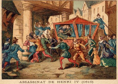Henry IV:n murha ja Ravaillacin pidätys 14. toukokuuta 1610. tekijältä Unknown artist