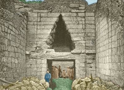 Mycenes, Schliemannin löytämä leijonien portti tekijältä Unknown artist