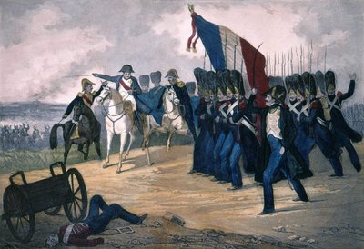 Napoleon I Waterloossa 18.6.1815 - Kaiverrus 1800-luvulta tekijältä Unknown artist