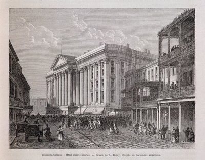 New Orleans (New Orleans): Hotel Saint-Charles (Saint Charles) - elokuvassa "Le tour du monde", 2. lukukausi 1876 tekijältä Unknown artist