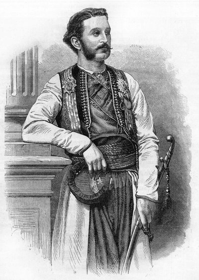 Nikolai I (1841-1921), vuonna 1869. Montenegron prinssi, sitten Montenegron kuningas. tekijältä Unknown artist