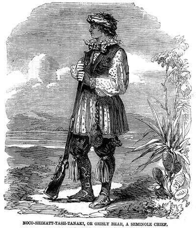 Noo-Shimatt-Tash-Tanaki, eli karhun karmea karhu, seminole-heimopäällikkö. tekijältä Unknown artist