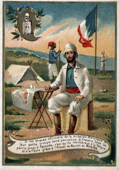 Marchandin lähetystön upseeri. 1800-luvun kromolitografia tekijältä Unknown artist