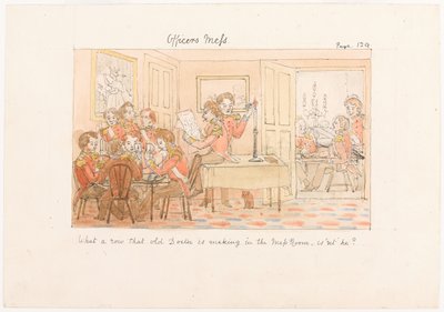 "Officers Mess", elokuvasta "Scenes of Life in Anfantry Regment" tekijältä Unknown artist