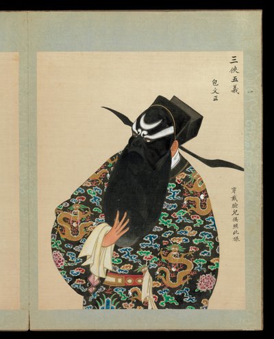 Sata muotokuvaa Pekingin oopperan hahmoista, 1800-luvun loppu - 1900-luvun alku (viidenkymmenen lehden albumi; muste, väri ja kulta silkille). tekijältä Unknown Artist
