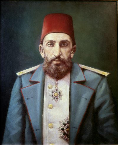Osmanien valtakunta: Abdulhamid II:n muotokuva (öljymaalaus). tekijältä Unknown Artist