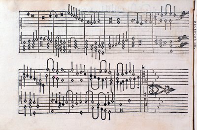 Sivu from "" Tablature; Kirja 1”, kirjoittanut Gerolamo Cavazzoni tekijältä Unknown artist