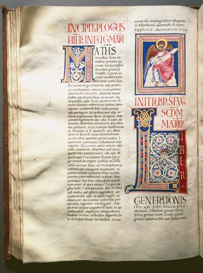 Exultetin sivu (liturginen laulu) (Ms.724/3-Carta7) Enlumine-käsikirjoitus 1100-luvulta. Rooma, Biblioteca Casanatense tekijältä Unknown artist