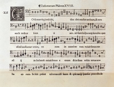 Willaertin Psalmin XVIII nuotiosivu (1538) tekijältä Unknown artist