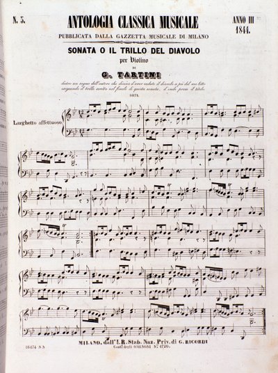 Tartinin Paholaisen trillisonaatin musiikkimusiikkisivu tekijältä Unknown artist