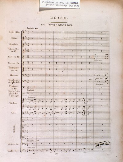 Sivu Gioacchino Rossinin Moses in Egyptissä -musiikkikappaleesta tekijältä Unknown artist
