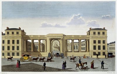 Edustajakamarin palatsi, noin 1820 - Courvoisierin "" Näkymät Pariisiin" -osassa tekijältä Unknown artist