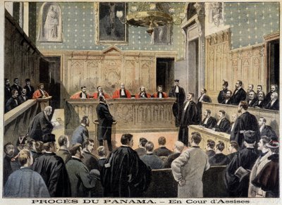 Panaman tapaus: Assize Court - julkaisussa "" Le Petity Journal" 2.1.1898 tekijältä Unknown artist