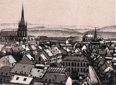 Panoraama Liegestä Belgiassa kirjassa "" Maailma havainnollistaa 168 näkymää"" Ei päivämäärää (1800-luvun loppu) tekijältä Unknown artist