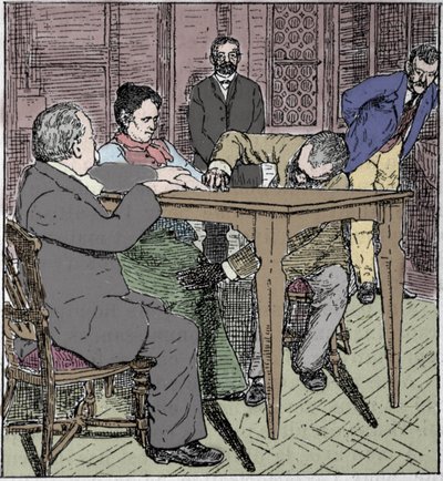 Paranormaalit ilmiöt: kokemus pöydän nostamisesta Milanossa vuonna 1892 meedion Eusapia Paladinon ja Cesare Lombroson (1835-1909) ja Charles Richetin (1835-1909) läsnäollessa. tekijältä Unknown artist