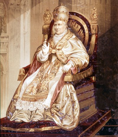 Pius IX (1792-1878). Kromolitografia. tekijältä Unknown artist