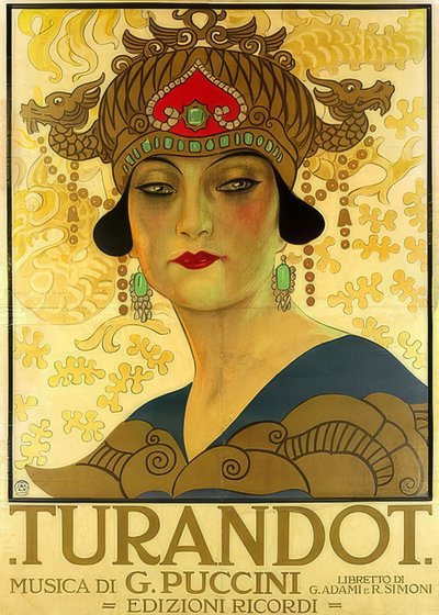 Juliste oopperaan Turandot Teatro alla Scalassa. 1926 tekijältä Unknown