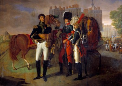 Täyspitkä muotokuva La Roncieresta, Saint Germain Anonymous -maalauksen ratsuväkikoulun komentajasta. 1812. Pariisi, armeijamuseo tekijältä Unknown artist